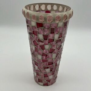 Margie’s Garden Multicolor Blooming Flower Mosaic Glass Flower Vase Home Decor
